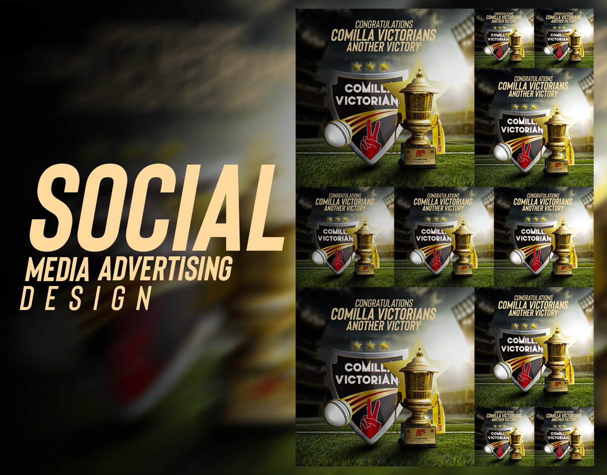 Social media advertising design | BPL23
Are you looking for a graphic designer? 
Hire me &amp; Visit my profile for more details...
#Cricket
#comillaVictorians
#bpl2023
#Bangladeshcrickets 
#SocialMediaDesign
#Socialmediapost
#sporstposter #Sportsadvertising
#cricketsocialdesign #ads