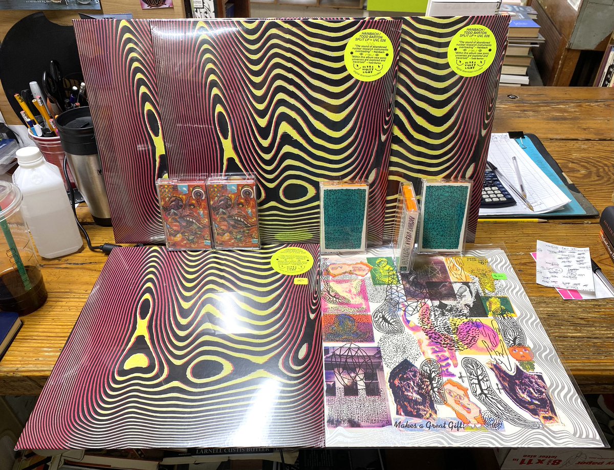 NormalsBooks's tweet photo. JJ Roche of #UltravioletLight has arrived with a grip of his own creations! Anyone can stumble into a Goodwill or break into our pal Larry’s apartment & grab some Huey Lewis platters & declare themselves a music “head”. But the true heads not only make their own twisted https://t.co/XswTw03EjA