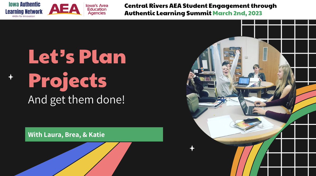 mrswilliams21c's tweet photo. Excited to present @CentralRivers Student Engagement through #AuthenticLearning Summit on March 2nd with my #galpak @breabaxter & @kgeidel_ghaea ✨ @IowaALN @AEAlearning @KeystoneAEA @greenhillsaea @GPAEA https://t.co/zYbjGi0DEl