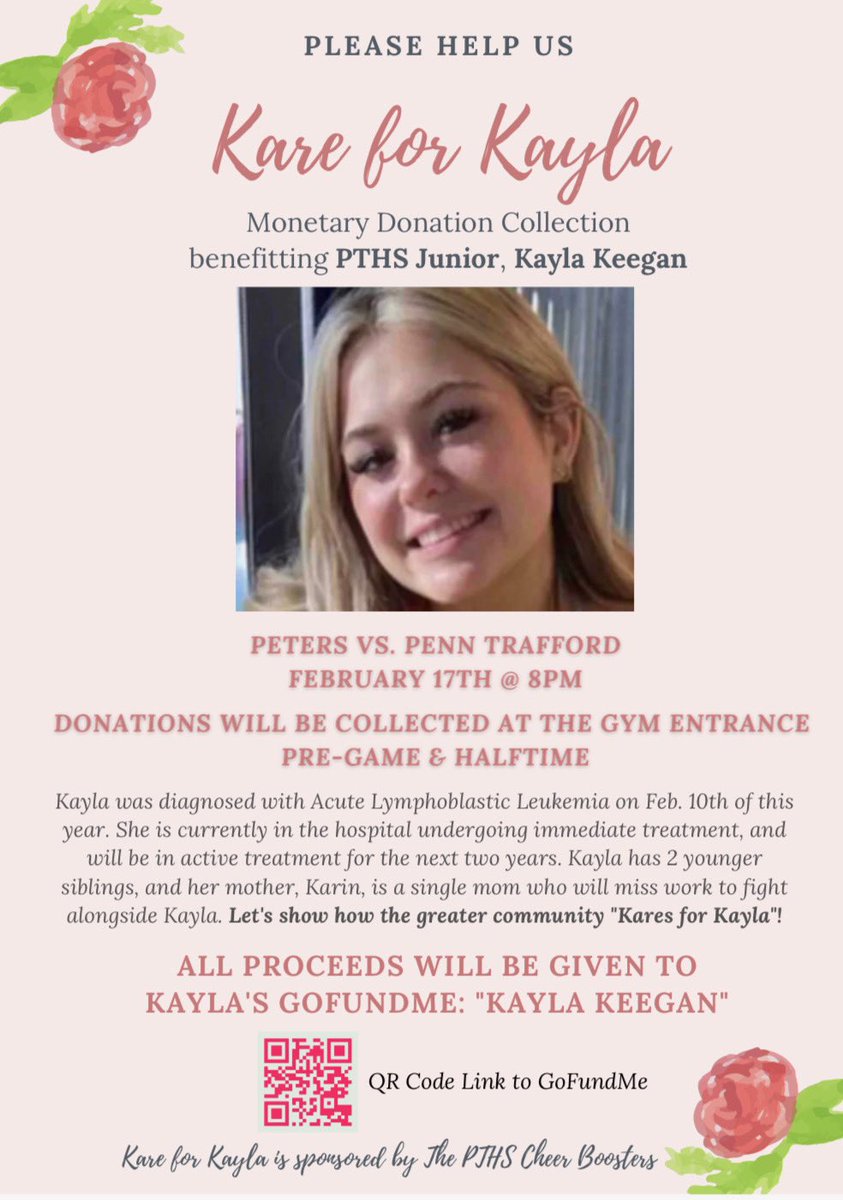 See you at the WPIAL PT Indians basketball game vs Penn Trafford tomorrow at 8:00pm!   
Please help us support Kare for Kayla!
❤️❤️❤️❤️❤️❤️❤️❤️❤️❤️❤️❤️❤️❤️