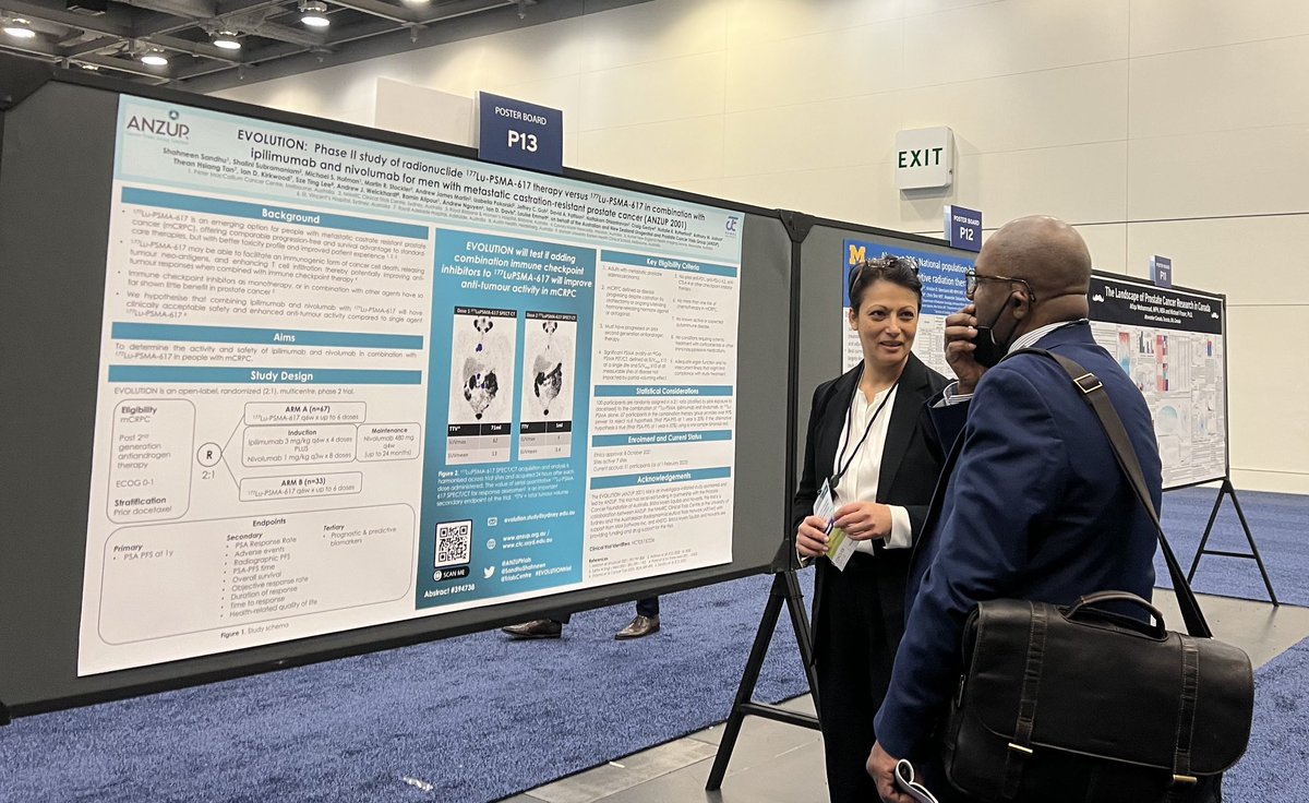 ANZUPtrials's tweet photo. Congrats to our Phase 2 #ProstateCancer @ANZUPTrials #EVOLUTIONtrial featuring a TiP poster @ASCO #GU23 by Study Co-Chair @SandhuShahneen. Thanks Study Co-Chair @drlouiseemmett, support by @PCFA, &amp; collaborators @bmsnews @Novartis @TrialsCentre @CancerAustralia @Prof_IanD https://t.co/vF6bNGWgNS