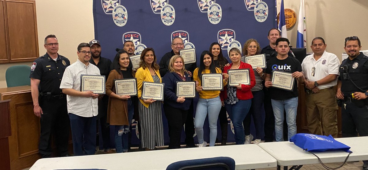 Congratulations ! to our first Citizens Police Academy class in Spanish. We had a great informative class!