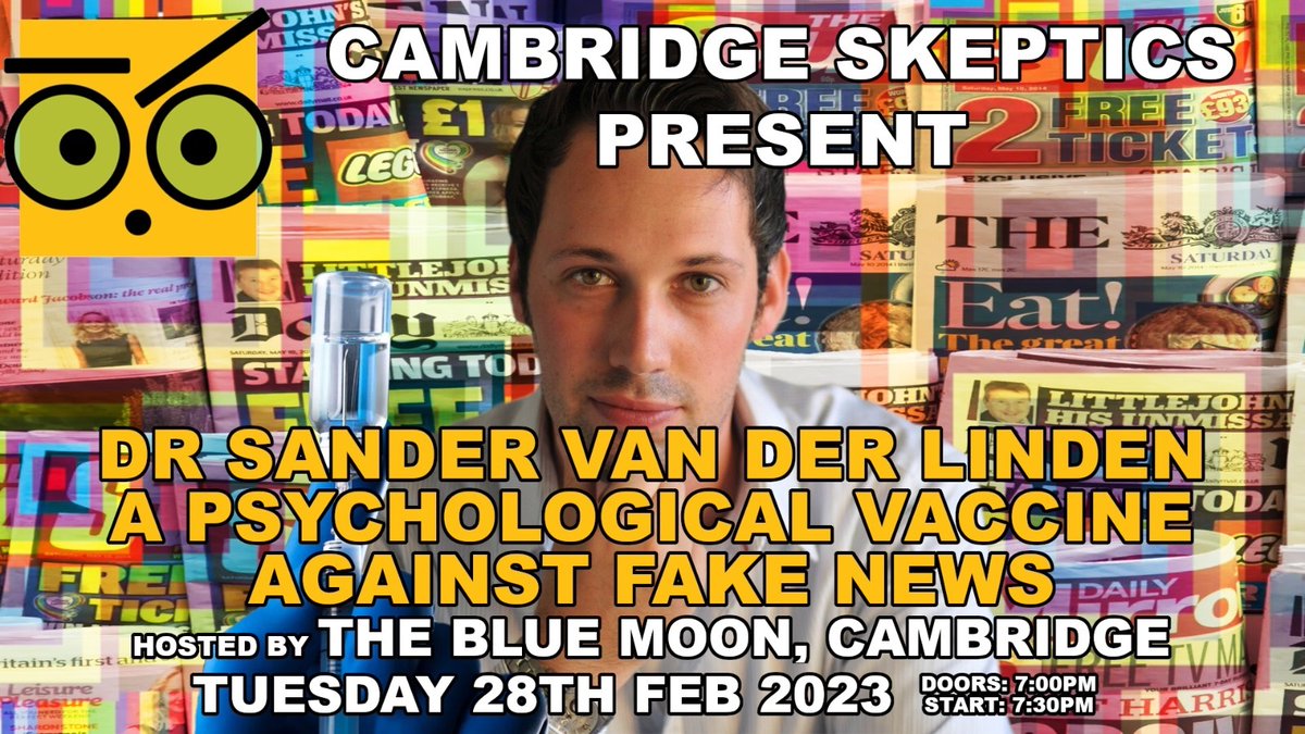 <a href="/Sander_vdLinden/">Sander van der Linden</a> <a href="/mariannaspring/">Marianna Spring</a> <a href="/d_spiegel/">David Spiegelhalter</a> <a href="/4thEstateBooks/">4th Estate Books</a> <a href="/HarperCollinsUK/">HarperCollinsUK</a> <a href="/HarperReach/">HarperReach</a> <a href="/heffersbookshop/">Heffers Bookshop</a> <a href="/ChurchillCol/">Churchill College</a> <a href="/CambPsych/">Dept of Psychology</a> <a href="/Cambridge_Uni/">Cambridge University</a> <a href="/IRIS_Academic/">IRIS Academic Research Group</a> See Sander live in Cambridge at the end of this month...