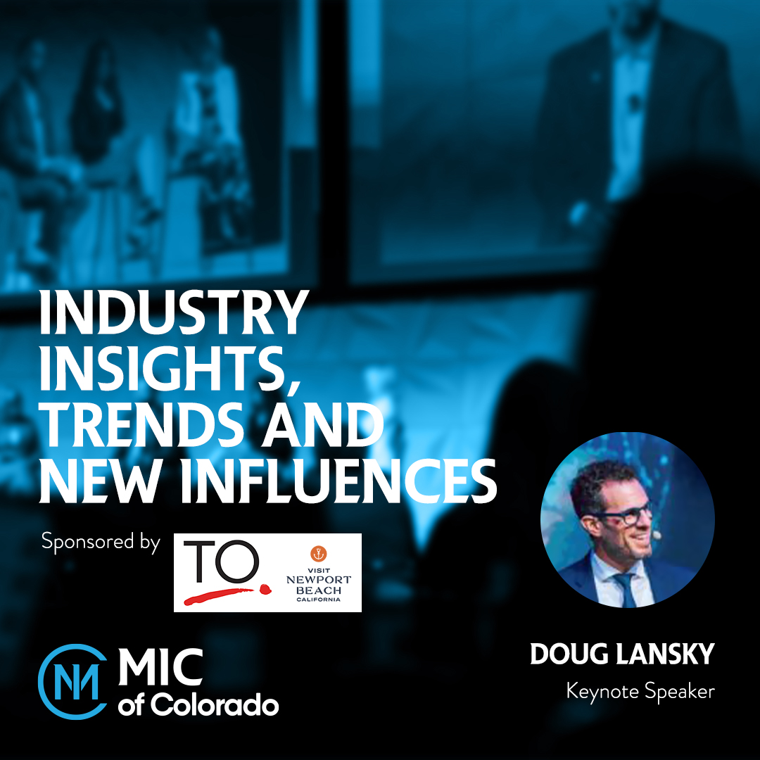 MIC of Colorado's Conference &amp; Trade Show is proud to announce Doug Lansky will present the Closing Keynote &amp; Awards Lunch: Industry Insights, Trends and New Influences - Friday, March 3, 12:30pm-2:30pm.

<a href="/MICColorado/">MICColorado</a> <a href="/CCCbluebear/">CO Convention Center</a>
