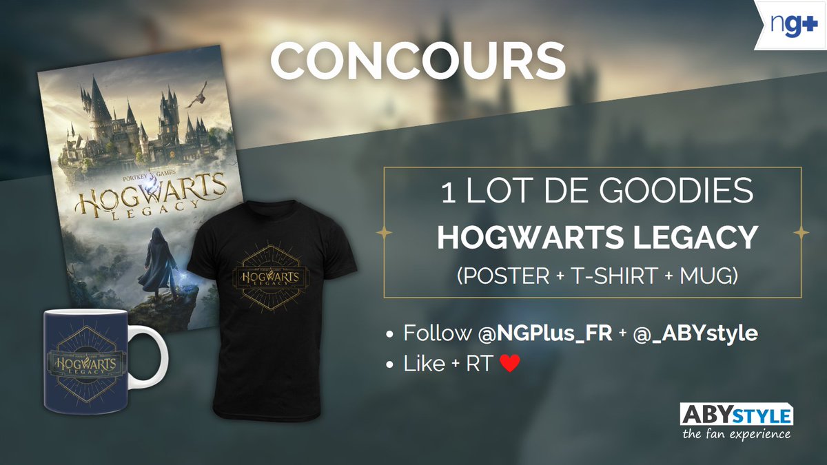 NGPlus_FR's tweet image. 🧙#CONCOURS 🧙

Libérez le sorcier qui est en vous et tentez de remporter ce lot de goodies #HogwartsLegacy avec notre partenaire @_ABYstyle ! 🪄 

Pour participer : 
- Follow @NGPlus_FR et @_ABYstyle 
- Like + RT ❤️🔁

TaS le 21.02.23. Bonne chance ! 
#Giveaway #HarryPotter
