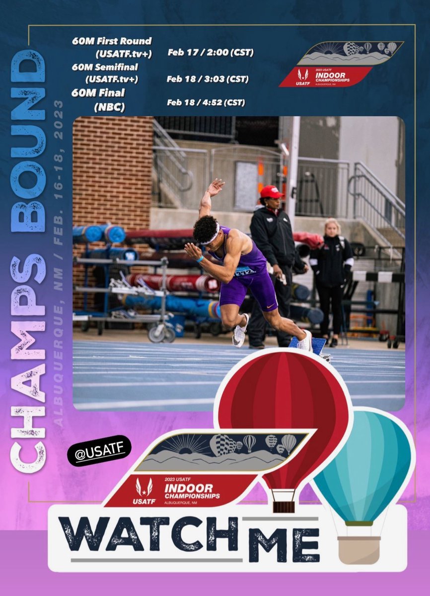 Isaiah Trousil is heading west this weekend for the USATF Indoor Championships in Albuquerque! 🏃 

Catch Isaiah in the 60-meter dash beginning with his preliminary heat tomorrow afternoon at 2 p.m. CT!

#EverLoyal