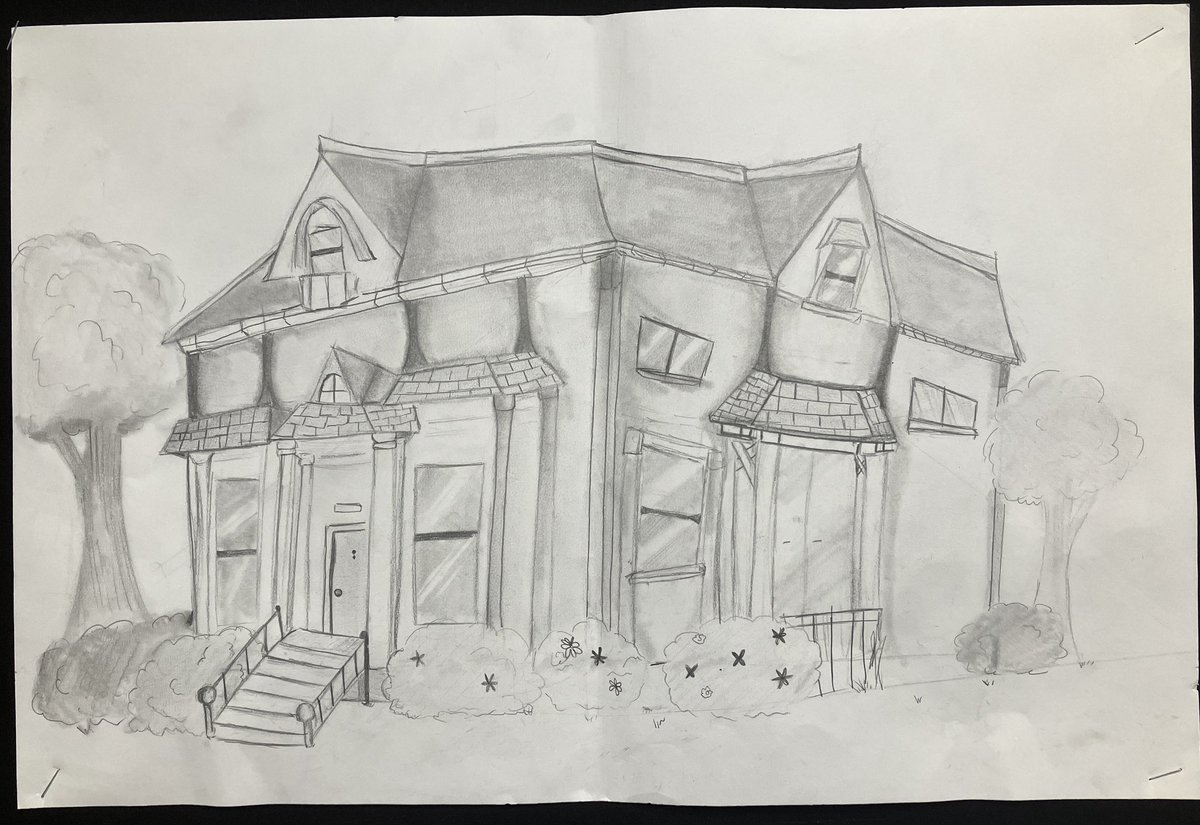 DatArtClassTho's tweet photo. Some #2pointperspective artwork on display @LandrumMS @springbranch_va #middleschoolart More to come later βΊοΈ https://t.co/WcdcWzvM64