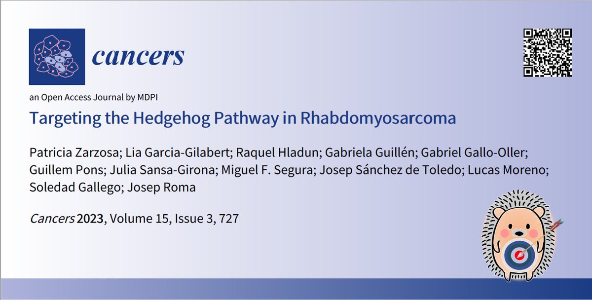 CCBD_VHResearch's tweet photo. Excited to share our new post in Cancers (@Cancers_MDPI ). An in-depth review addressing the past, present, and future of therapy targeting the oncogenic Hedgehog pathway in rhabdomyosarcoma to aid develop new therapeutic approaches.
#todoscontraelcancer #hedgehogpathway #sarcoma https://t.co/Sz4TnF6kys