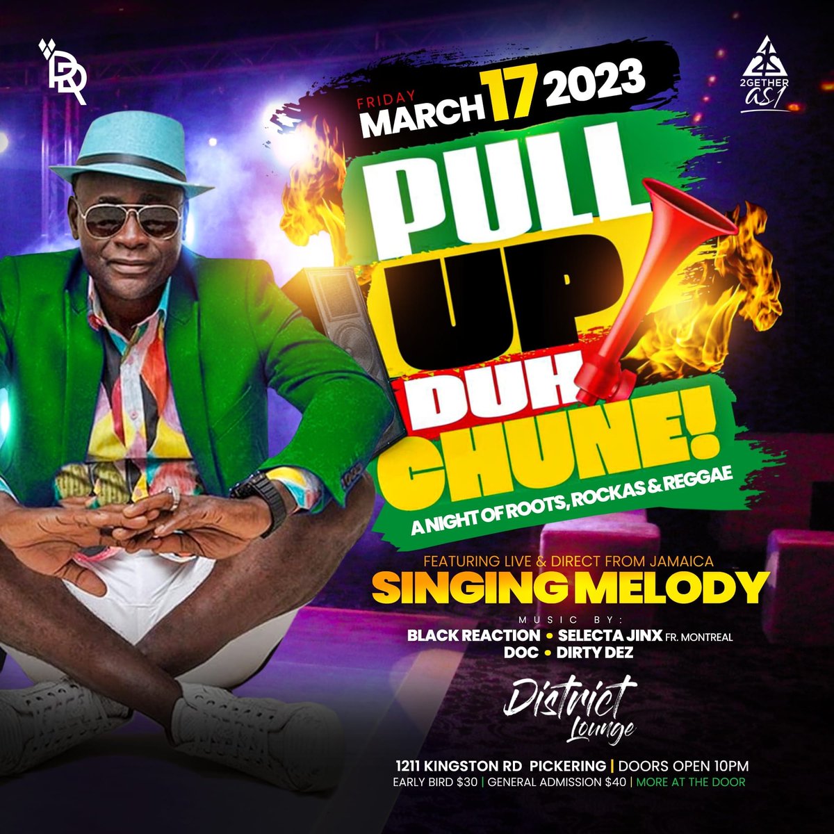 oneunitent's tweet image. #PullUpDaChune - Link me 4 tix
March 17th @Districtlounge 
Legendary artist
@SingingMelody will be live!!
#roots 🔴 #Rockas 🟡 #Reggae 🟢