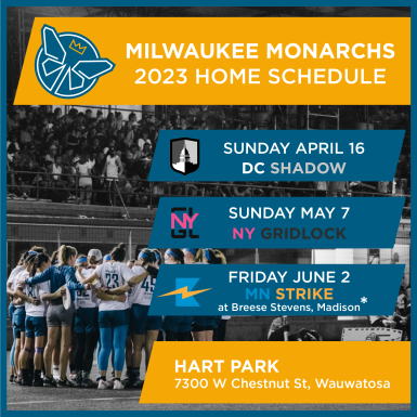 MonarchsMKE's tweet photo. Season ticketing info coming out next week!  Also 👀👀the regular season finale field trip to the 'Capital City of Ultimate'!! https://t.co/G1fBkKLFIh
