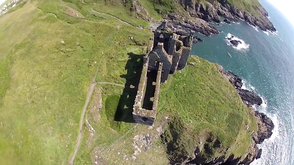 tourscotland's tweet photo. Tour #Scotland aerial travel video Blog of #Dunskey #Castle a ruined, early 16th century tower house, located south of village on ancestry, family, history visit and trip to #Portpatrick, #Dumfries and #Galloway, on south west coast. #Clan #Adair interest https://t.co/DiUfeTKlls https://t.co/M9vTY1MLnJ