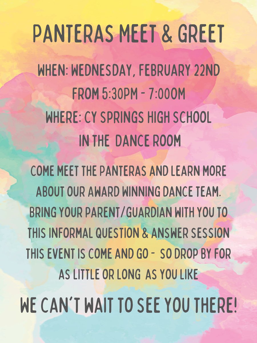 CySpringsPanteras (@cshspanteras) on Twitter photo Interested in being a Pantera? We would LOVE to meet you! <a href="/CySpringsHS/">Cypress Springs HS</a> <a href="/HopperMS/">Hopper Middle School</a> <a href="/DrAnthonyMS/">Anthony Middle School</a> <a href="/kahlams/">Kahla Middle School</a> Interested in being a Pantera? We would LOVE to meet you! <a href="/CySpringsHS/">Cypress Springs HS</a> <a href="/HopperMS/">Hopper Middle School</a> <a href="/DrAnthonyMS/">Anthony Middle School</a> <a href="/kahlams/">Kahla Middle School</a>