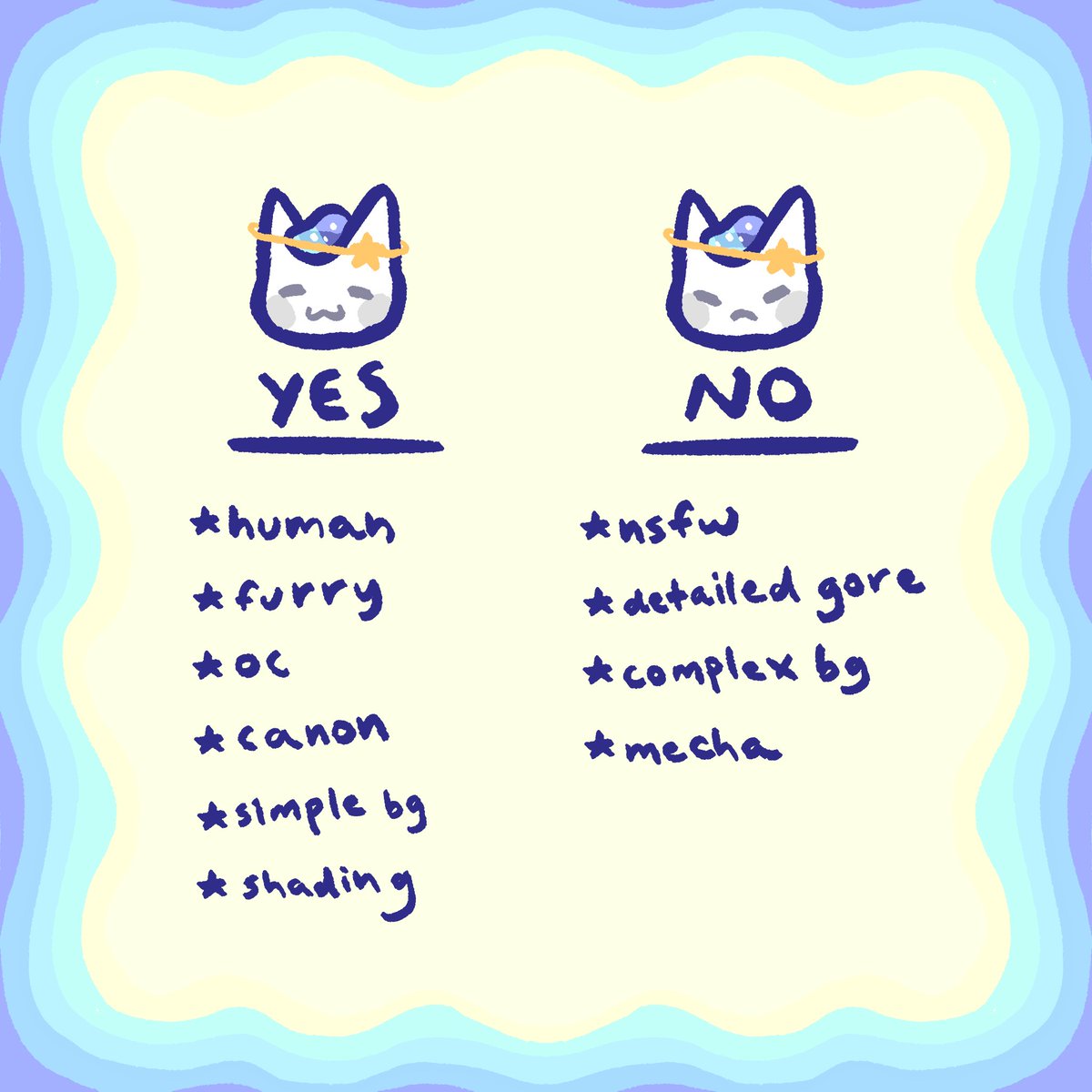 New commission sheet, dm me if you are interested or have any questions!! Retweets greatly appreciated ^_^
#commission #commissions #commissionopen #ArtCommission