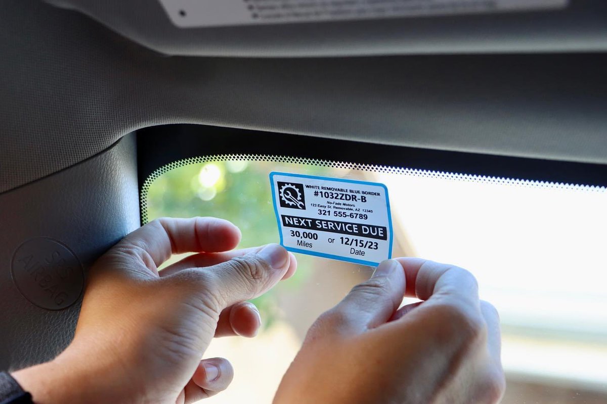 These removable service reminder labels are available with blue or red borders, as well as clear and pure white. 

durablezebralabels.com

#diy #label #labeldesign #unique #durable #stickers #auto #car #business #smallbusiness #smallbusinessowner #craft #school #library