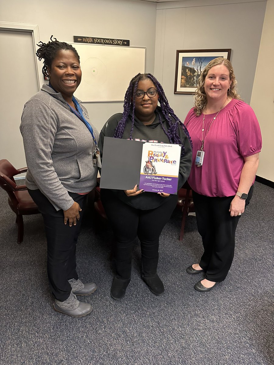 Anij Fluker-Tucker was recognized as a student deserving of the Mo Gaba award!  She is a student who always shows positivity and perseverance in the spirit of Mo Gaba.