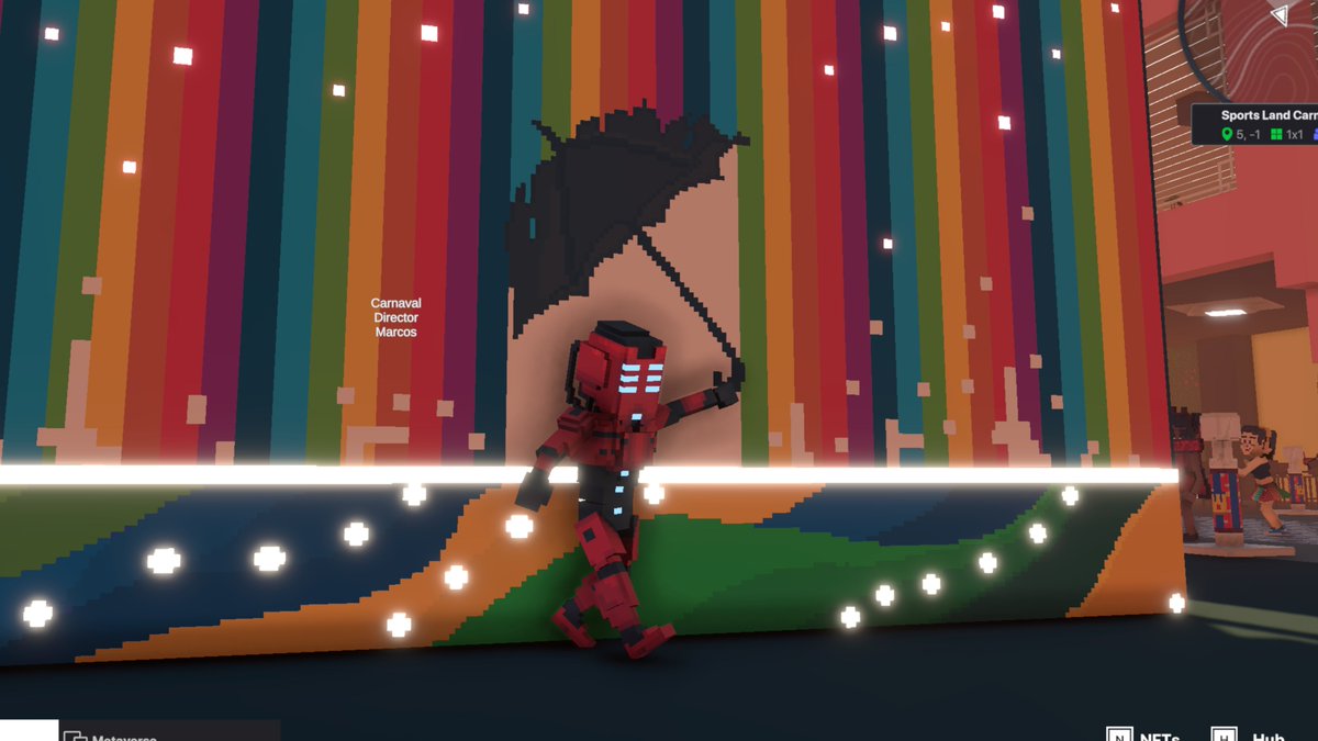 Sandy_Sandybox's tweet photo. @TheSandboxGame @hermitcrabgame Celebrating the Carnival in the SportsLand experience by @hermitcrabgame ! 🥳 
Singing in the rain! https://t.co/WRFKZGeoop