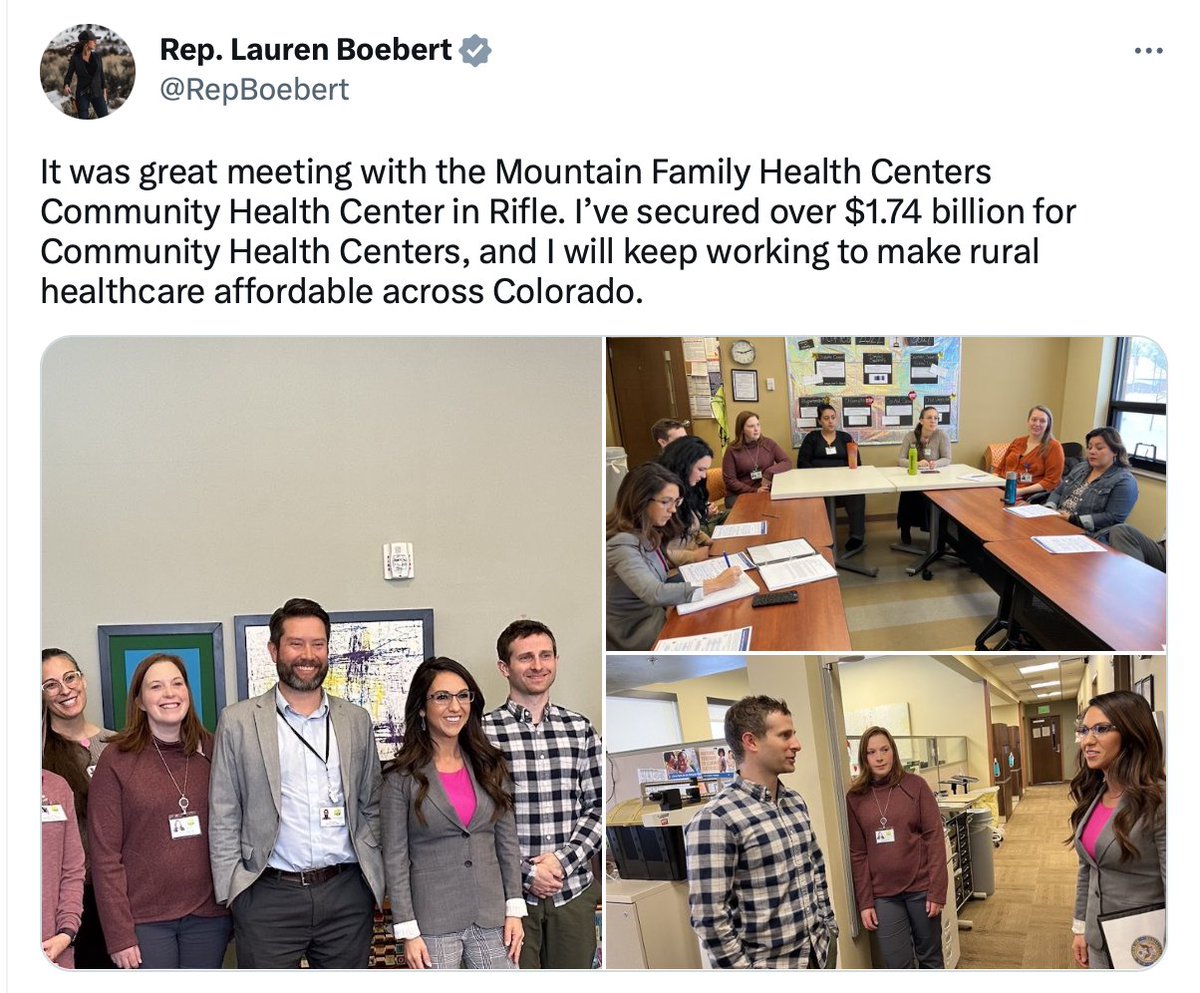 AdamForColorado's tweet photo. Staging photos ops and claiming credit for funding that was in bills she voted against is all par for the hypocrisy course for Lauren Boebert.

https://t.co/q3VLvGHEFJ https://t.co/k5qnjHMxN1