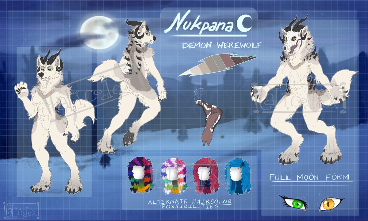 Calicodex1's tweet photo. Woooo commission finished 🤩

Meet the lovely Nukpana, a character design commission for the wonderful @FoxFangLWolf! I am SO HAPPY with how this piece turned out, I’m in love with the lil bit of painting I got to do for the background! 🖤

#furryart #furryartist #ocart #furryoc https://t.co/3TxQzip9Pn