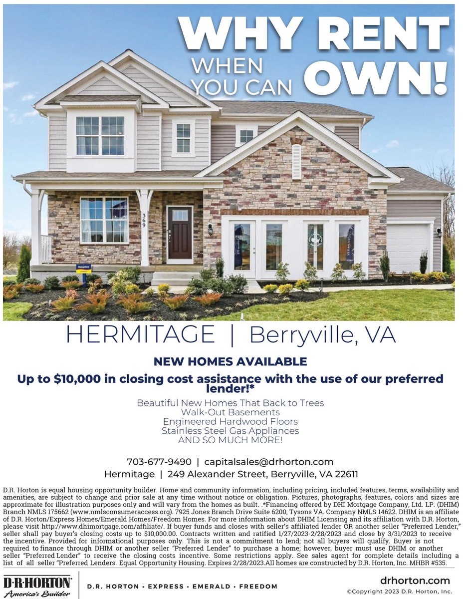 Stop Renting • Start Owning! Visit to learn more NewHomesMD.net
