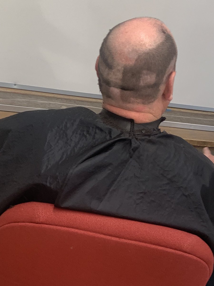 Our very own Mr.Sutton raffled off decorating and cutting his hair for kids helping kids week! Congrats to Carter who won the honours! #kidshelpingkids