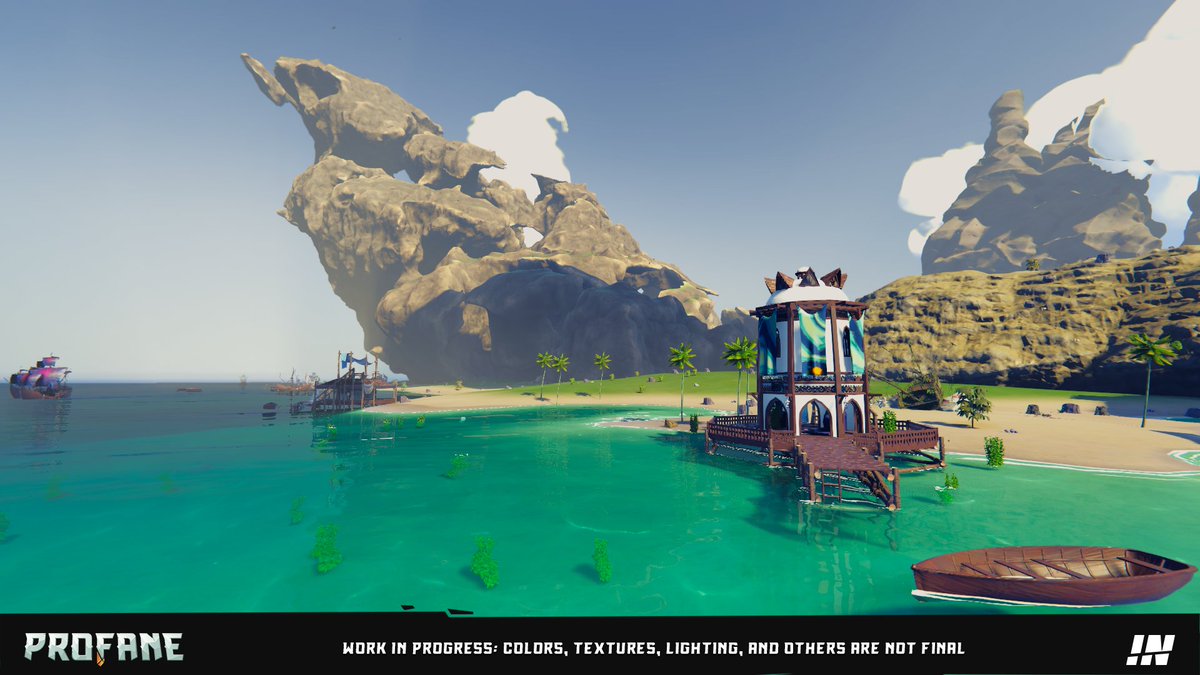 ProfaneMMO's tweet image. Like all the things we shared so far, this is still a work in progress, and there's a lot to work on. Ambiance effects, lighting, camera, and depth of field are also in their early versions. Still, we are happy with how it's coming along, and thought you'd be happy to see it!