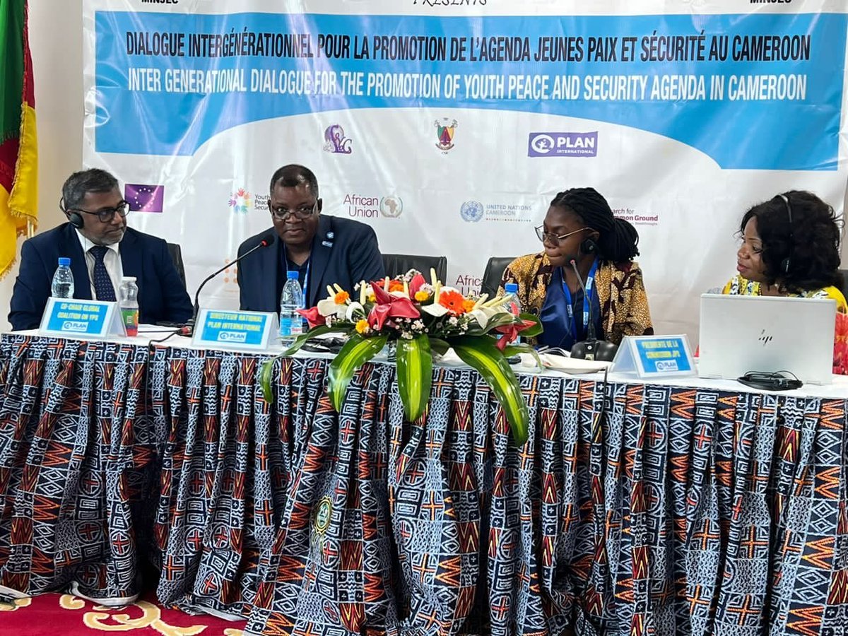 ActionGender's tweet photo. @AEviaya, our program manager, moderated a session during the Intergenerational Dialogue on the Promotion of #YPS agenda &amp; development of a #NAP in 🇨🇲 organized by @Minjec00237 Ministry of Youth Affairs and Civic Education, @UNFPACameroon @PlanCameroon &amp; @loyocameroon . https://t.co/FqoatU8NNs