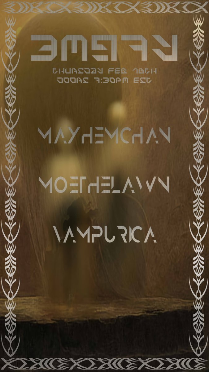 3M97Y...3.0
Thursday Feb. 16th...
D00R5: 7:30pm EST...
Location: the․Other․Side by <a href="/WindmillVR/">Wındmıll</a>
Djs: <a href="/Mayhemchann/">mayhemchan.bsky.social</a> / <a href="/moethelawnvr/">moethelawn</a> / <a href="/Vampurica/">𝙑𝙖𝙢𝙥𝙪𝙧𝙞𝙘𝙖 🩸</a>
 Dress-code: Poor or Better (I have a <a href="/Turels_VR/">Turels</a> and I'm not afraid to use him.)

CAN'T WAIT TO SEE YOU ALL IN 2 1/2 HRS!! <3