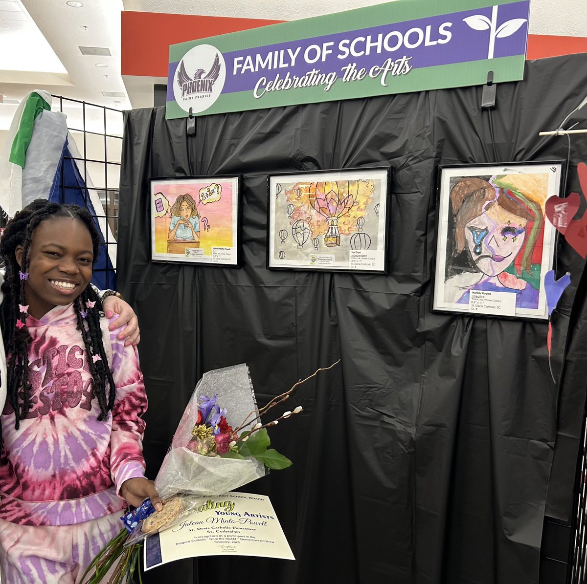 Our amazing artists were featured at the HeART Elementary Art exhibit at the Seaway Mall. We congratulate our amazing grade 8s who captured their one word project in beautiful creative paintings! <a href="/niagaracatholic/">Niagara Catholic DSB</a>