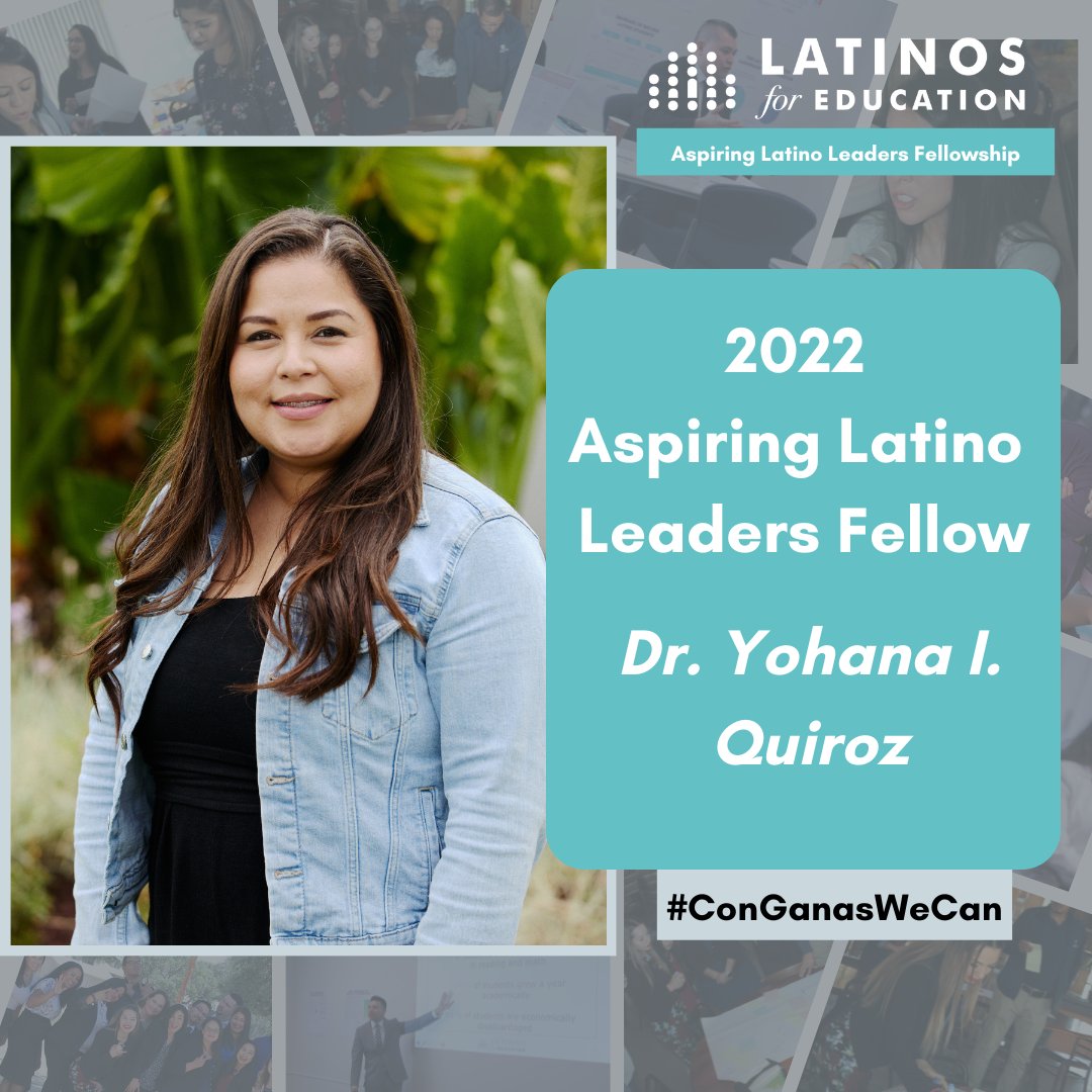 Latinos for Education (@latinos4ed) on Twitter photo Dr. Quiroz has worked with diverse and low-income populations for over 25 years. Today, she serves as the COO at <a href="/FeltonInstitute/">Felton Institute</a> in the Bay Area.
We are happy to have Yohana bring her wealth of experience to the 2022 Aspiring Latino Leaders Fellowship.
programs.latinosforeducation.org/allf Dr. Quiroz has worked with diverse and low-income populations for over 25 years. Today, she serves as the COO at <a href="/FeltonInstitute/">Felton Institute</a> in the Bay Area.
We are happy to have Yohana bring her wealth of experience to the 2022 Aspiring Latino Leaders Fellowship.
programs.latinosforeducation.org/allf