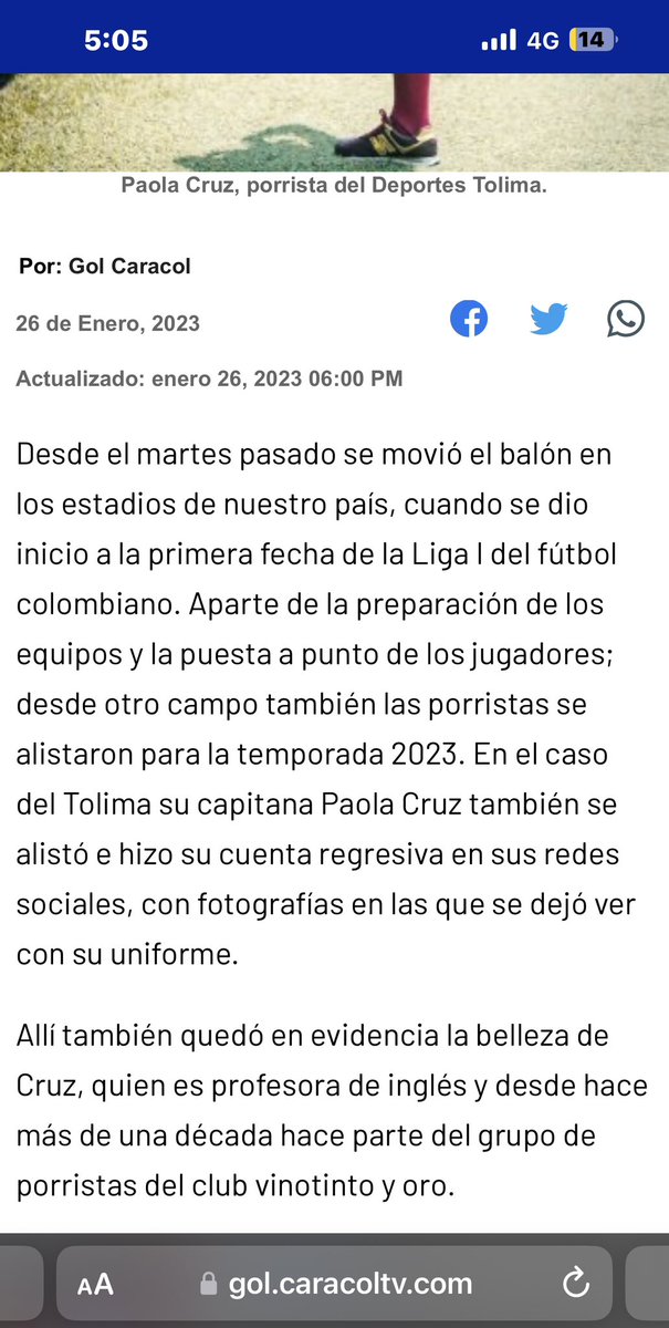 PaolacruzQ's tweet photo. ♥️⚽️😍 @GolCaracol https://t.co/Xbkj8sDvYQ