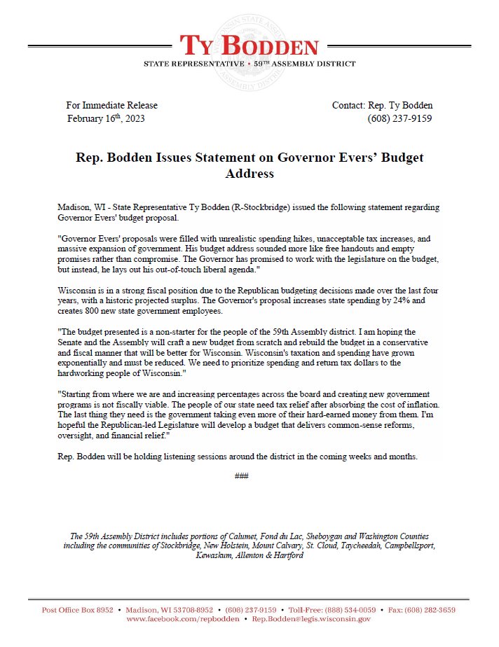 Rep. Ty Bodden (@reptybodden) on Twitter photo 