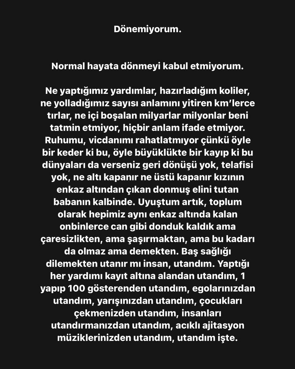 Dönemiyorum, dönmeyi de kabul etmiyorum.