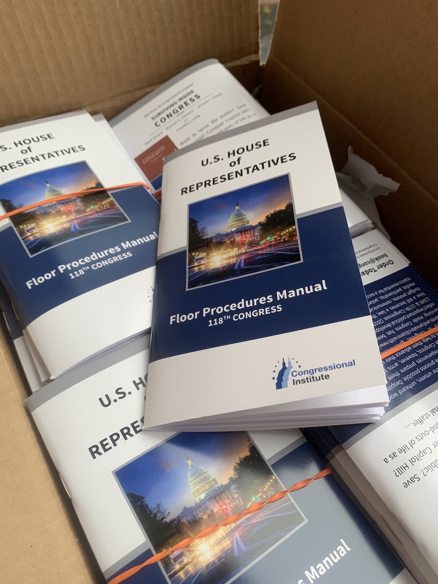 Our House Floor Procedures Manuals for the 118th Congress have arrived! To read it online, visit: congressionalinstitute.org/118th-congress…