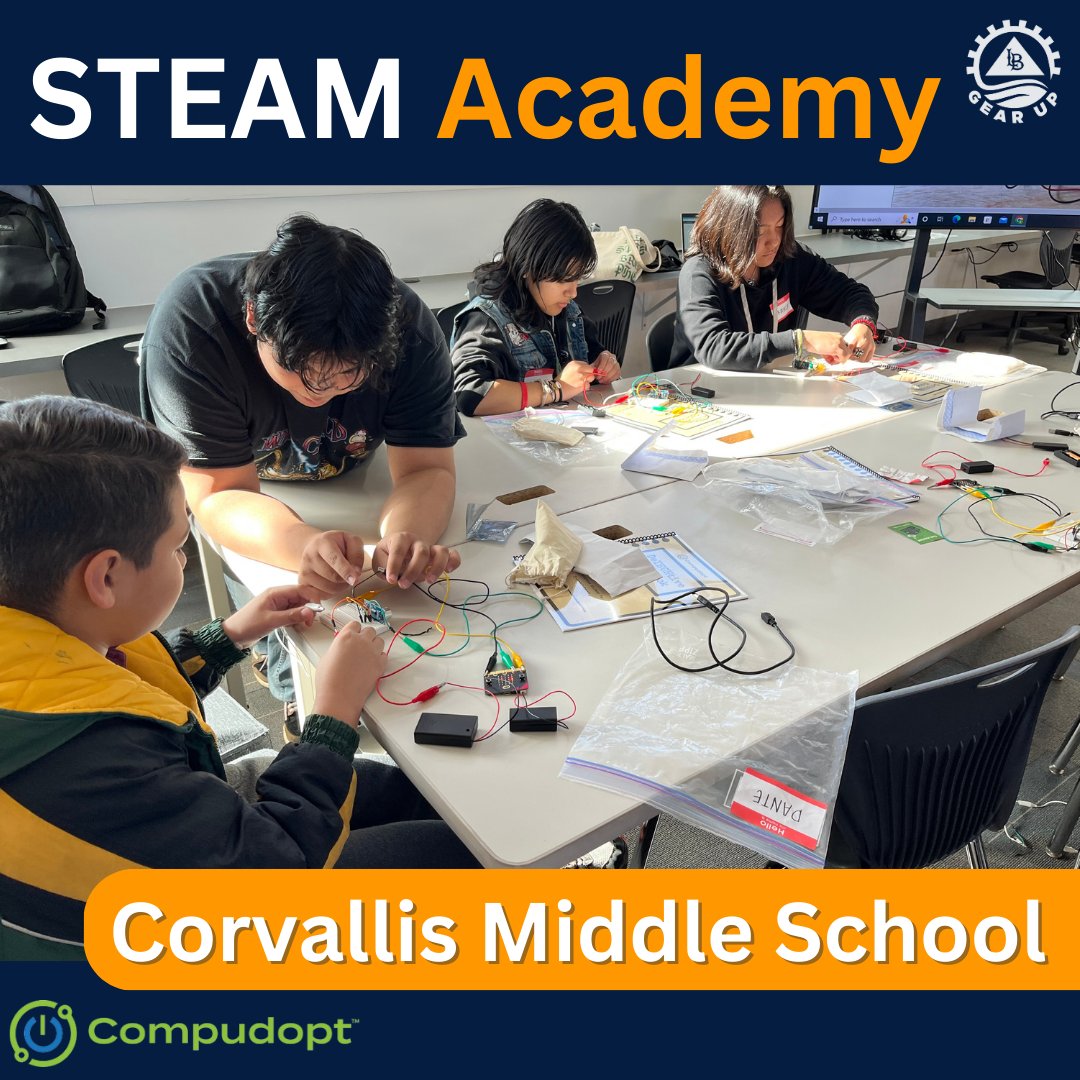 This semester, GEAR UP partnered with Compudopt to bring Corvallis students an afterschool STEAM Academy.  Take a look at their progress! #LongBeachGEARUP #GEARUPworks #afterschool #corvallis #waite #losalisos