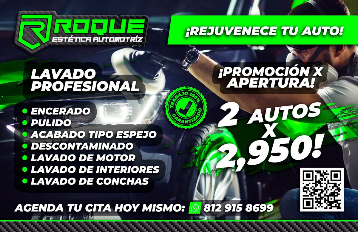 rooquismo's tweet photo. Todo el mes de febrero promoción 2x1, dejamos tu auto listo para lucir espectacular !con un detallado de exterior e interior que hará rejuvenecer tu auto y te hará brillar a donde quiera que vayas ! Contáctanos al 8129158699 y agenda hoy tu cita *Contamos con servicio a domicilio https://t.co/TpYiF8MOOQ