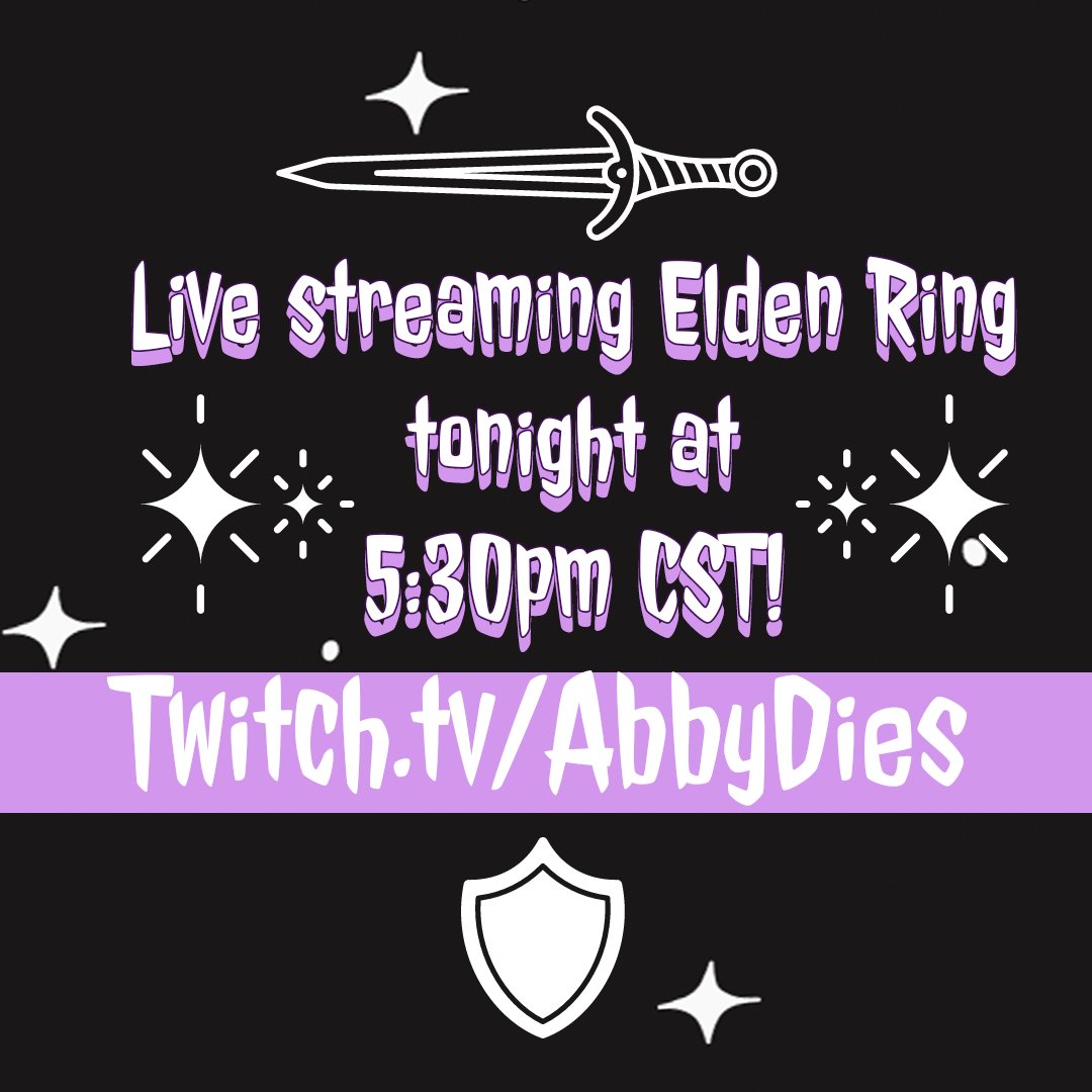 Ahhbeegale's tweet photo. Come hangout with me, while I die over and over again in Elden Ring at 5:30pm CST.
https://t.co/weB3qAXbmQ

#twitch #stream #gamer https://t.co/Lc1114qzEb