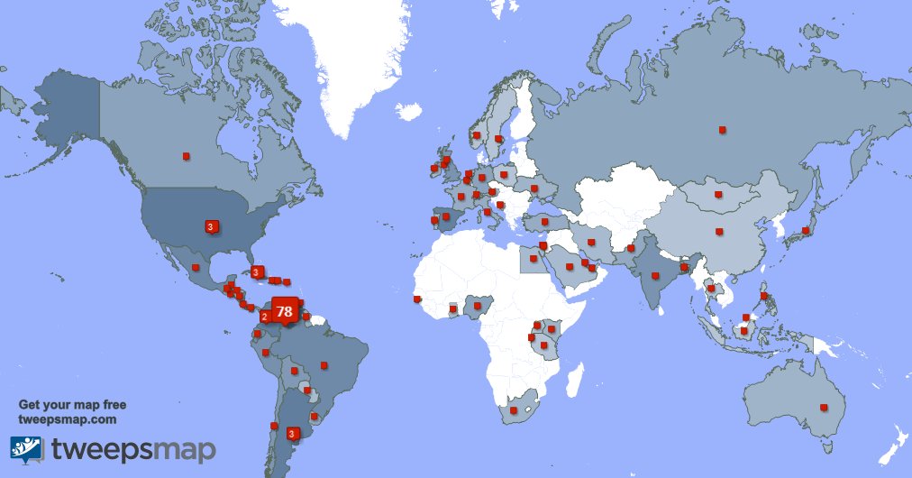 Tengo 49 nuevos seguidores, desde Venezuela 🇻🇪, España 🇪🇸, Colombia 🇨🇴, y más durante la última semana tweepsmap.com/!chucho48