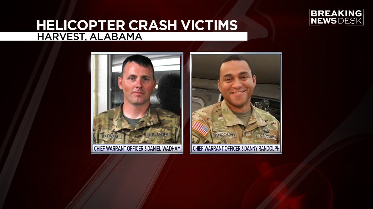 #BreakingNewsDesk: The @NationalGuard identified the the two guardsmen killed in the Blackhawk helicopter crash in Alabama. May they rest in peace. @news10nbc https://t.co/VudzVBFoWv