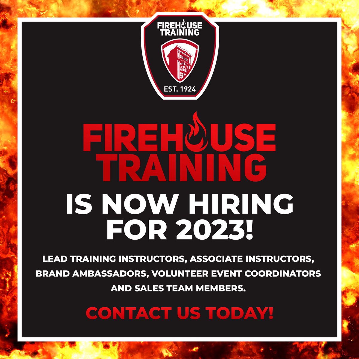 FirehouseTrain1's tweet photo. Here we GROW again!🔥
Firehouse Training is HIRING again for 2023. We are currently looking to fill the following positions. Email your resume to info@firehousetraining.ca and tell us how you could be a good fit, to join our team!🔥🚒 #2023 #dreambig #fireinstructor https://t.co/o9d3A2wx40
