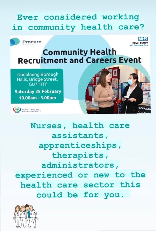 Ever thought about working in community health care? 

Nurses, health care assistants, apprenticeships, therapists, administrators, experienced or new to the health care sector this could be for you. 

#nurse  #districtnurse #primarycare #healthcareassistants