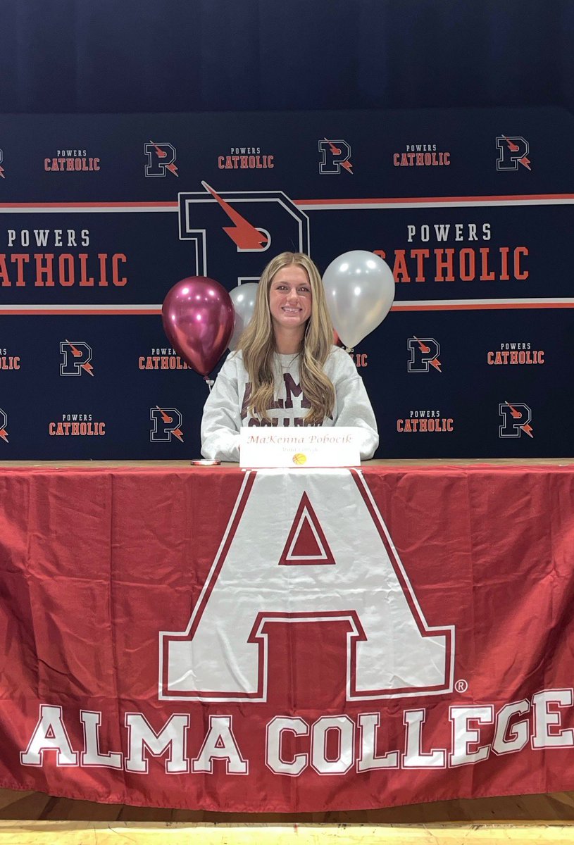 pchs_bball's tweet photo. Today we got to honor our Senior @makenna_pobocik as she signed to play basketball at @AlmaScotsWBB next season!!  So proud of you Makenna and can’t wait to see your success!!! #GoChargers #Kaizen #BeB3 #Prevail @PCHS_AD @PowersCatholicH @CoachHD21 @CoachTrevithick https://t.co/6CWYwMqQ9s