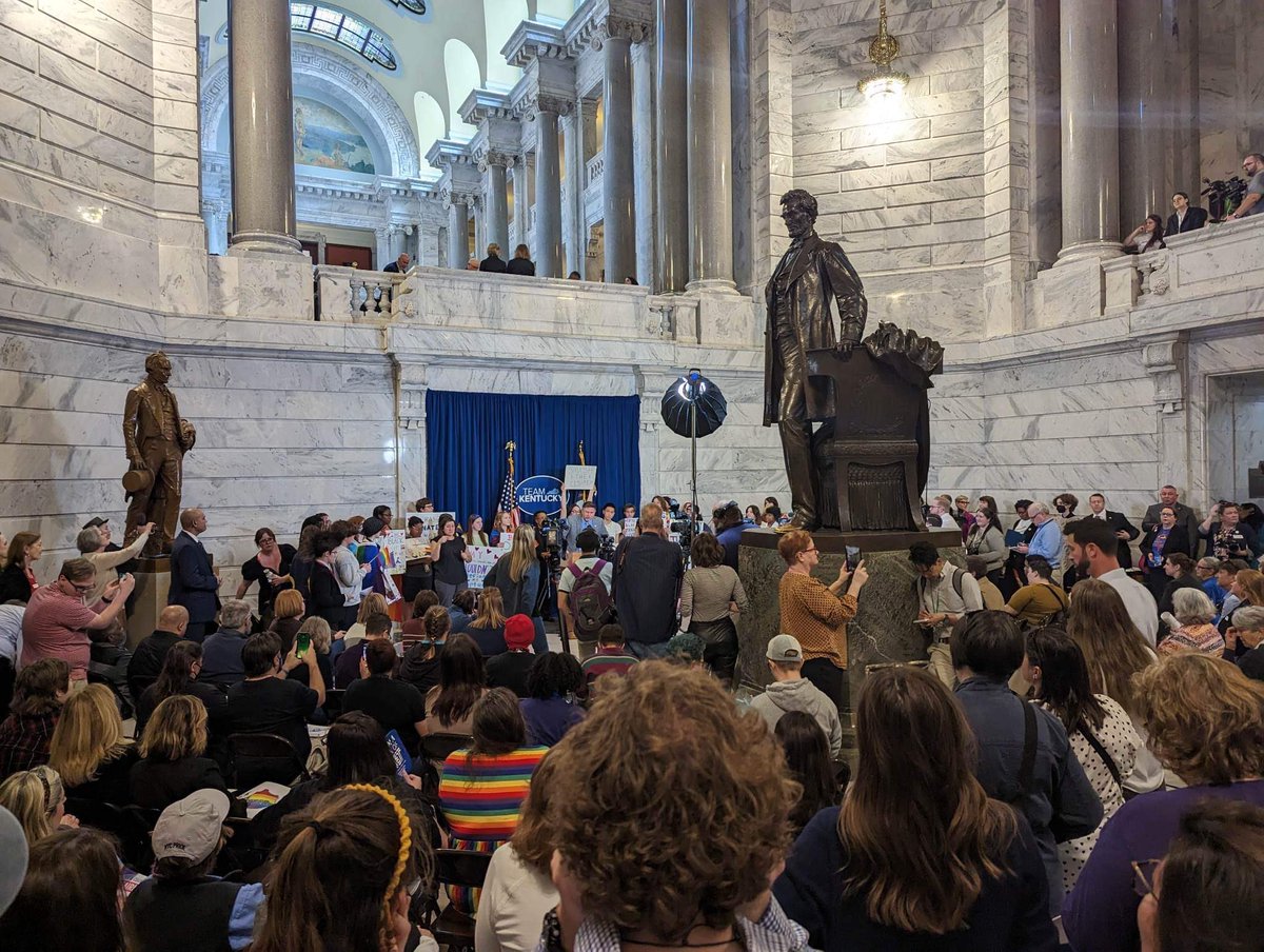 PikevillePride's tweet image. LONG THREAD, PLEASE READ. 
Members of our group joined @FairnessCamp and other orgs in the state on 2/15 to lobby against anti-LGBTQ+ leg being pushed by #KYGOP. We were able to arrange meeting with Sen. Wheeler (our senator representing Pike county) to discuss SB 150.