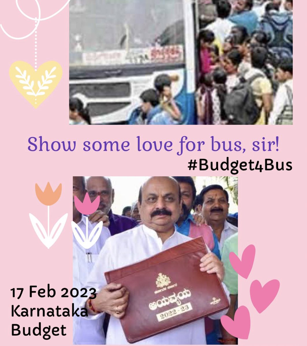 srinualavilli's tweet photo. Today is the D day!
#Budget4Bus
#KarnatakaBudget2023
@CMofKarnataka @BSBommai https://t.co/ooMnZwx5xF