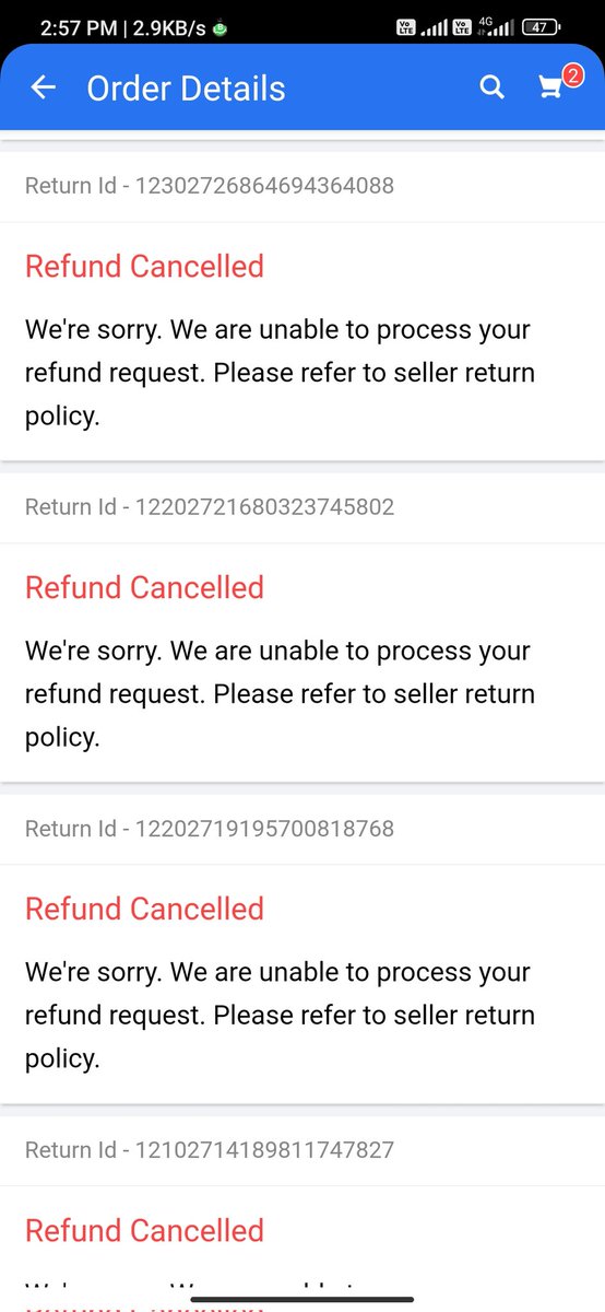 Moolsin28930500's tweet photo. @flipkartsupport My return order cancel 4 time and not pickup. On Friday 10 fub. Product pickup from me and not update in my flipkart account. Showing me refund cancel. The all daily from your team. 1st 4 time cancel return order and now all ready pickup and refund cancel showing me. https://t.co/5BshCCcWZ2