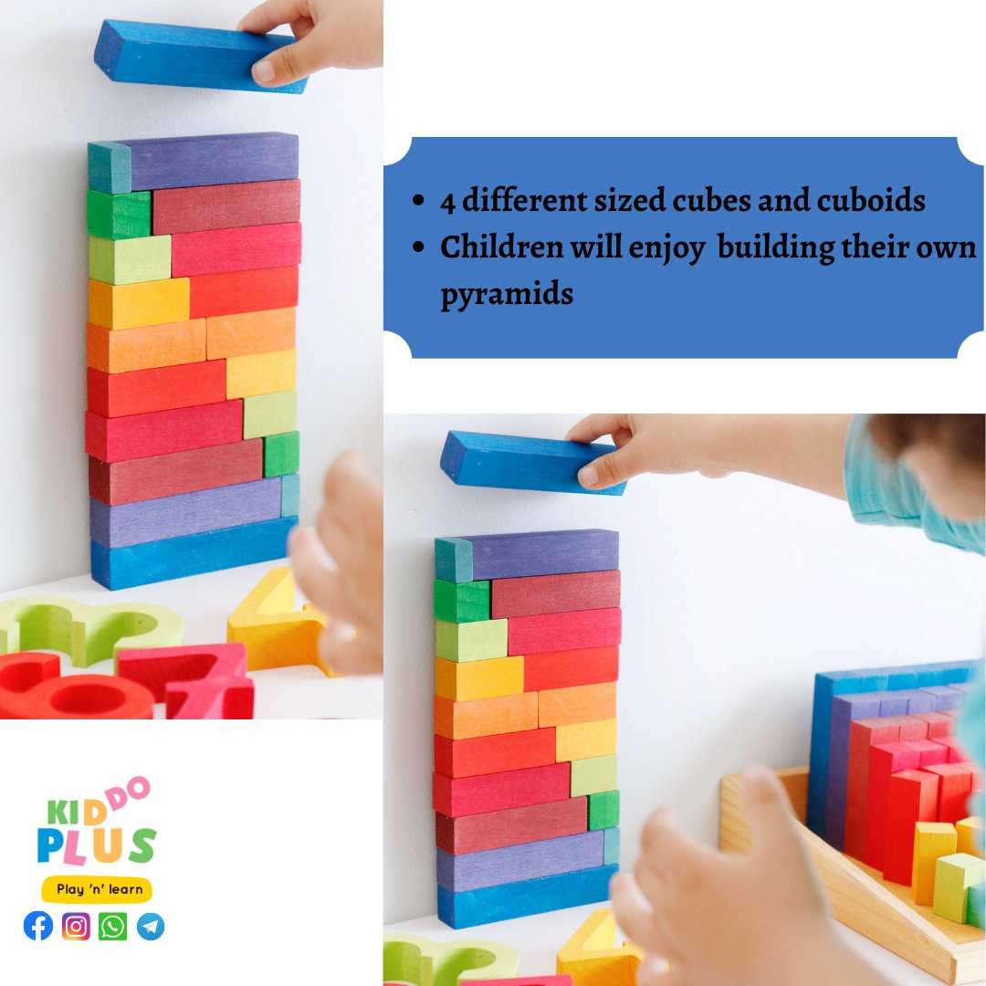 These extra large stepped stacking blocks are natural, eco-friendly, and non-toxic wooden toys. This open-ended colorful set can bring your child's imagination to build huge castles, create vibrant towns and high towers
#countingblocks #ecotoys #educationaltoys #kinder