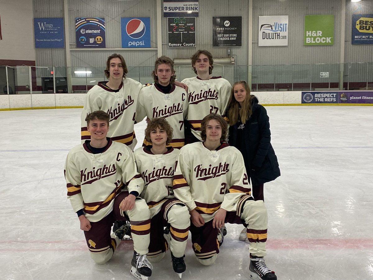 Irondale_Hockey's tweet photo. Knights win on Senior Knight 3-0 over Kennedy. Sabev with a 36 save shutout. #seniorsrule #waytogoknights ⁦@FollowThePuck⁩ ⁦@Legacy_Hockey⁩ https://t.co/jh37egTlfZ