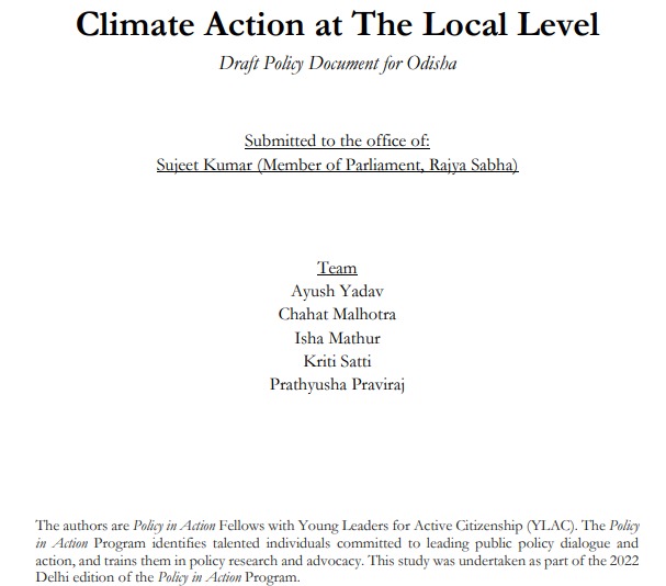 SujeetKOfficial's tweet photo. Profuse commendations to the Policy in Action Fellows of @ylacofficial on their dedicated efforts in creating insightful policy briefs on i. Climate Action at the local level, ii. Strengthening rural local self-government in India, and sharing it with my office. https://t.co/6dmKiK9Wqh