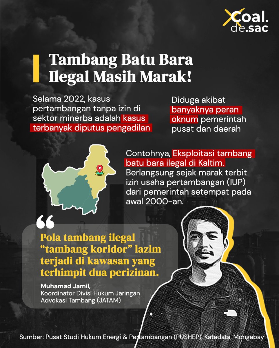 CoalDeSac's tweet photo. Aduh, semakin mengkhawatirkan yaa bun praktik tambang ilegal di Indonesia!

#QuitCoal #OligarCoal #Coaligarchy #CoalDeSac
#JETP #JustEnergyTransitionPartnership #TransisiEnergi #EnergyTransition #Tambang #Mining
#Coal #BatuBara #CoalIndustry https://t.co/I0KsUb3SyF