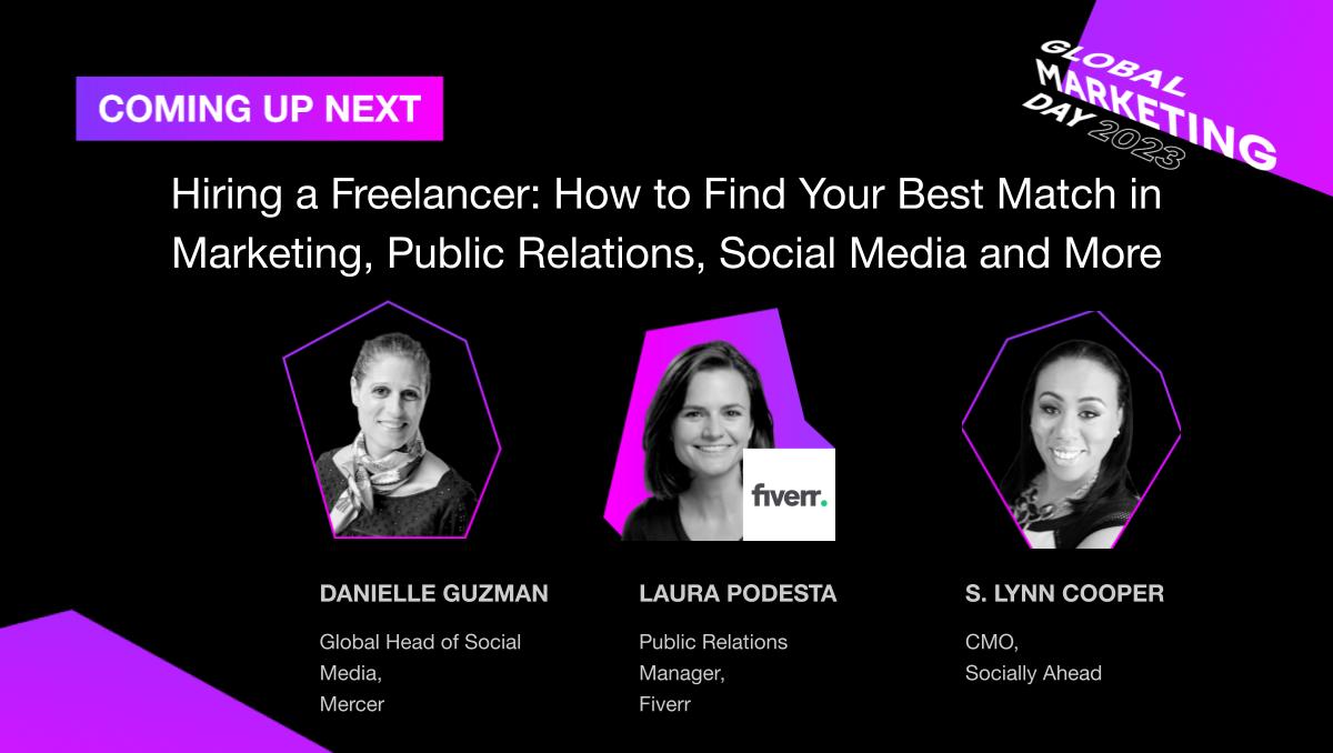 semrush's tweet photo. Hiring a freelancer? If you're planning to (or just want to learn something new), this is a discussion you can't miss 👀  And who knows more about hiring the best freelancers than Fiverr? 

@LauraPodestaTV with guest experts @guzmand &amp; S. Lynn Cooper #GlobalMarketingDay https://t.co/3EQjGGUHvI