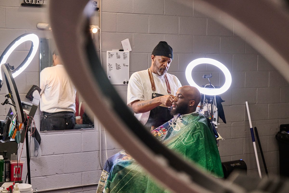 douglascountyks's tweet photo. Special thank you to Marty Watson, owner of Watson's Barbershop, and master barber Tim Nelson for helping to kick off our #E3Nation Tour this morning (Feb. 16) with @ForwardCities! Thank you for hosting us and sharing your story!
#ForwardCities #equityforeveryentrepreneur https://t.co/IeKFE75626